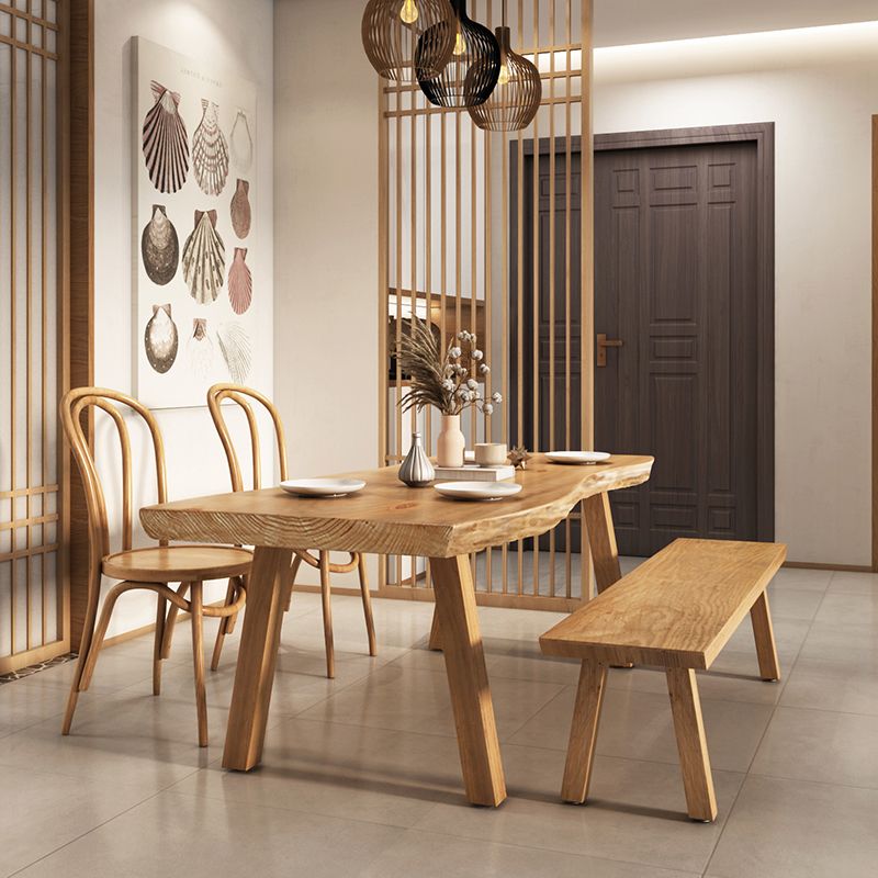 Modern 1/4/5/6 Pieces Dining Set Rectangle Pine Wood Dining Table for Dining Room