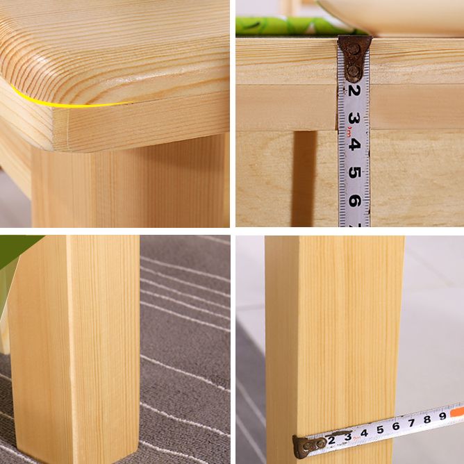 Modern Style Solid Wood Slate Dining Table Set Rectangular Formal Table with 4 Legs Base