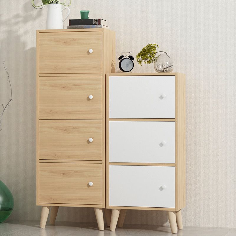 9.44" Wide Storage Cabinet with Doors Contemporary Wooden Accent Cabinet