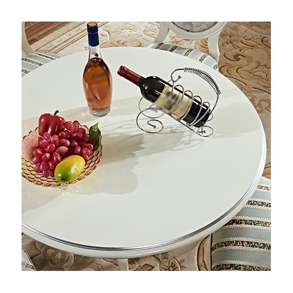 Solid Wood Victorian Round Dining Table Rubberwood Table with Pedestal Base