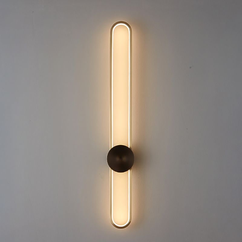 Contemporary Linear Wall Mount Lighting Minimalist Metallic LED Wall Sconce