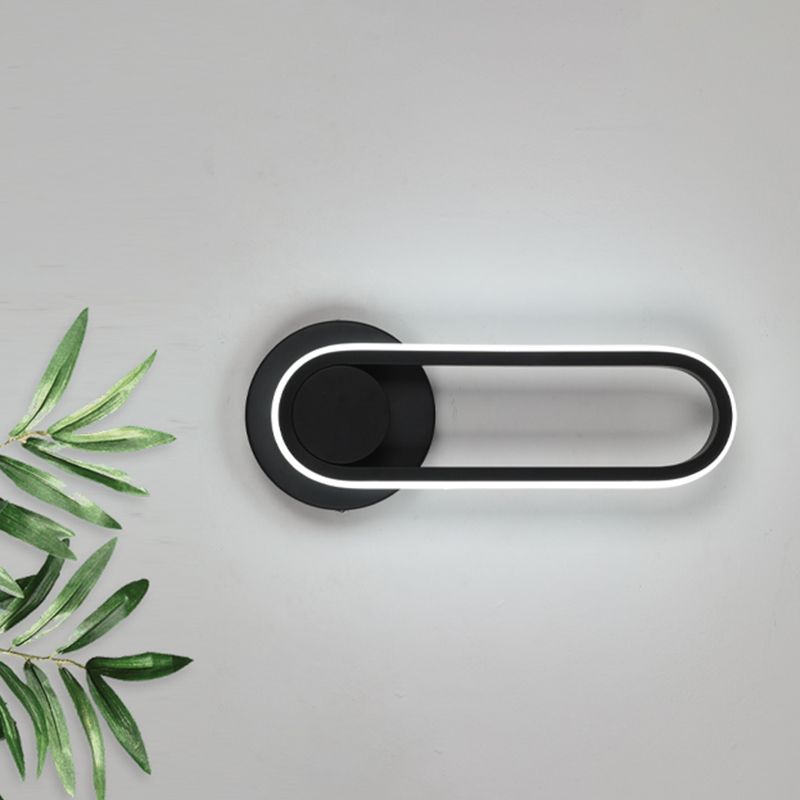 Modern Simple Iron Wall Light Ellipse Shape LED Rotatable Wall Lamp for Living Room