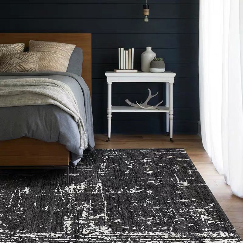 Industrial Rustic Effect Rug Polyester Indoor Carpet Non-Slip Backing Area Rug for Living Room