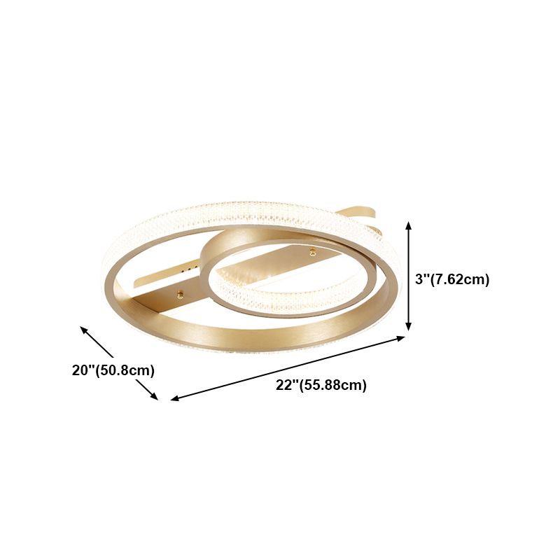 LED Flush Mounted Ceiling Lights with Acrylic Shade Gold Simplicity Lighting Fixture