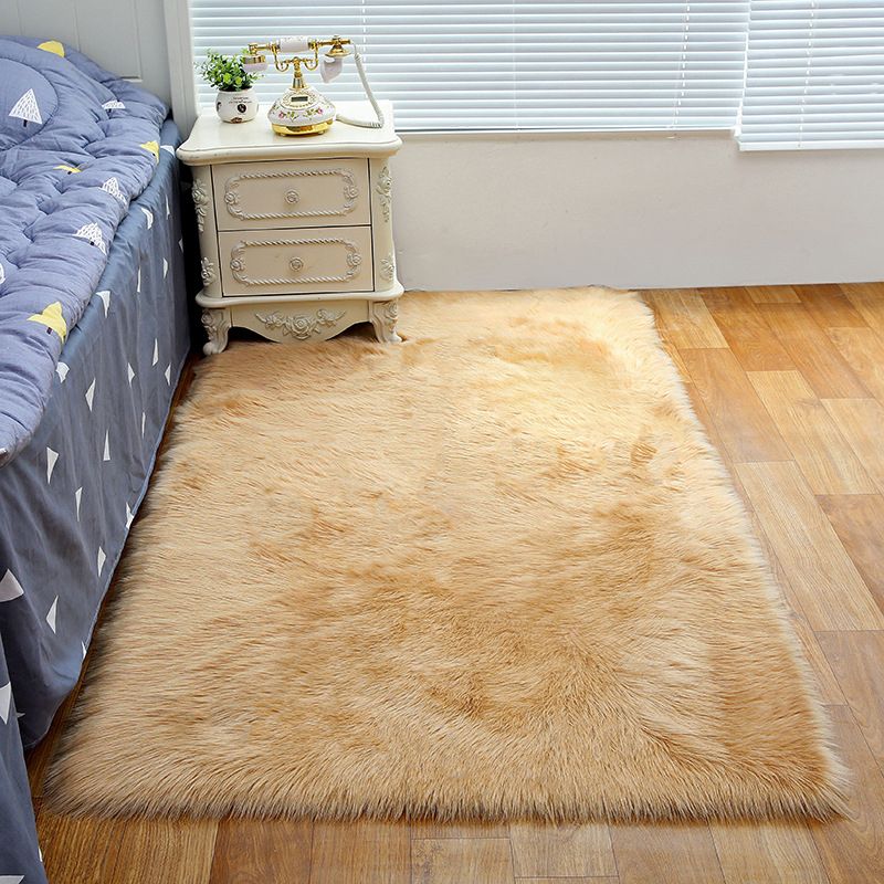 Shag Plain Rug Multi Color Simple Area Carpet Polypropylene Washable Anti-Slip Stain Resistant Rug for Room