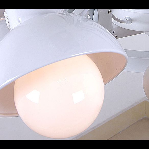 Adjustable Spider Chandelier Postmodern Metal Living Room Hanging Light with Bowl Shade