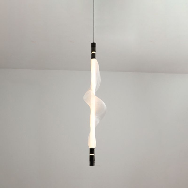 Acrylique linéaire éclairage suspendu moderne style 1 tête suspendue à la tête pour chambre à coucher