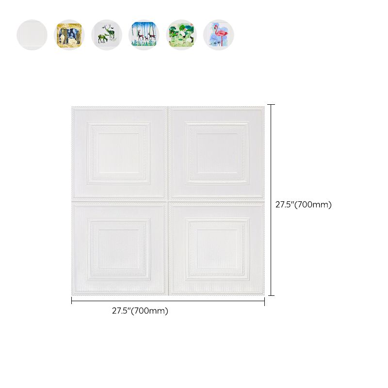 Modern Wall Panel Cartoon Print Peel and Stick Waterproof Wall Paneling