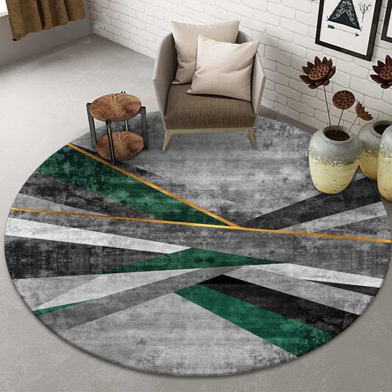 Gorgeous Round Area Carpet Leisure Polyester Area Rug Stain Resistant Indoor Rug for Living Room