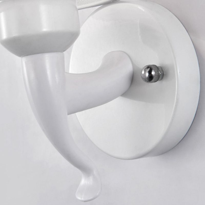 Modern Metal Wall Sconce Cylinder Shape Vanity Lamp with Plastic Shade for Bathroom