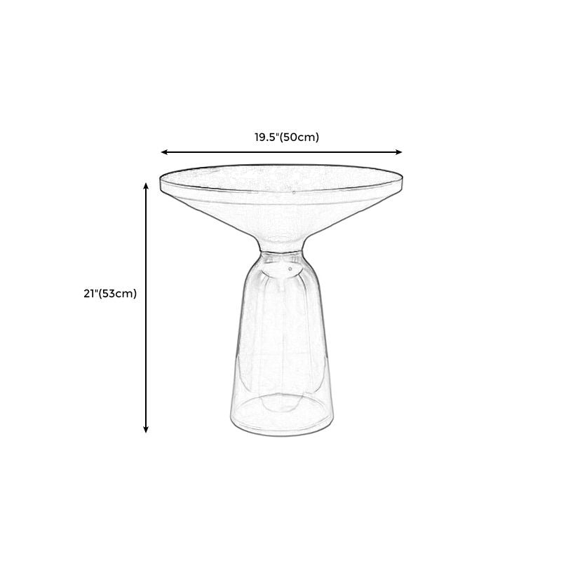 Modernism Pedestal 1 Single Coffee Table Round Glass Cocktail Table