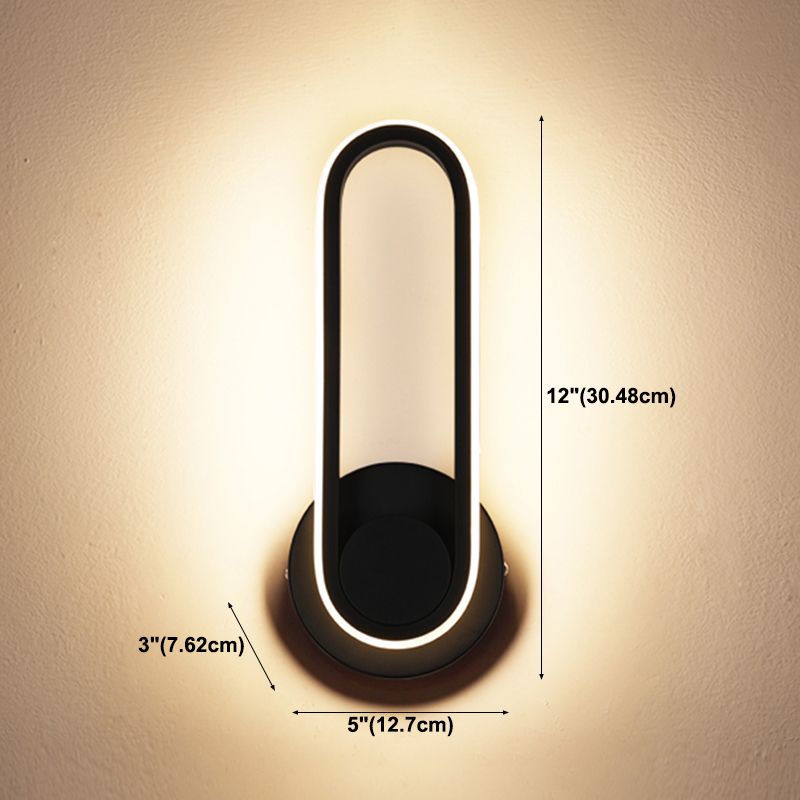 Modern Simple Iron Wall Light Ellipse Shape LED Rotatable Wall Lamp for Living Room