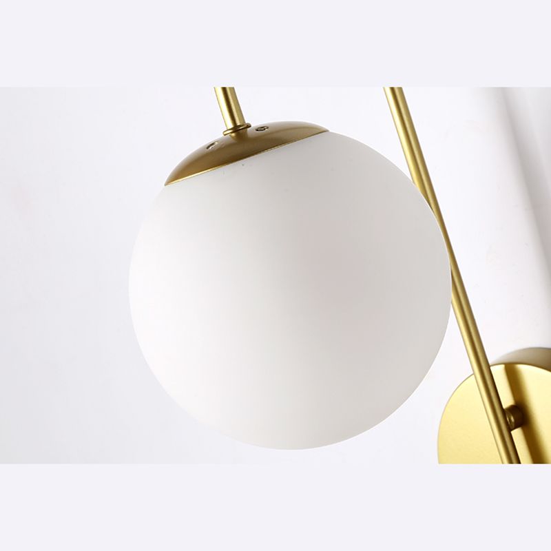 Modern Glass Wall Sconce Lighting Metal Gooseneck Wall Light for Bedroom