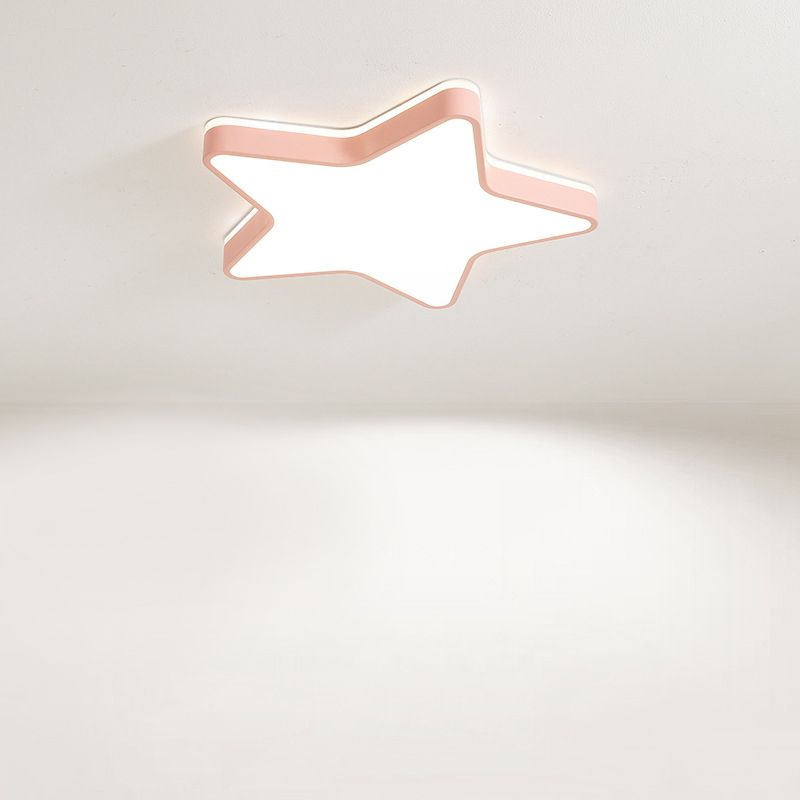 Acrylique Star LED Ceiling Light in Modern Concise Style Wrought Iron Macaron Flush Mount for Bedroom