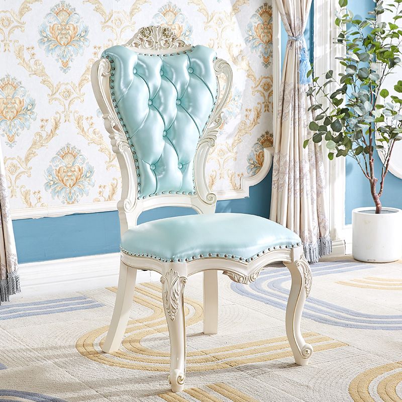 Silla auxiliar de comedor de estilo victoriano, sillas auxiliares sin brazos para uso doméstico (juego de 2)