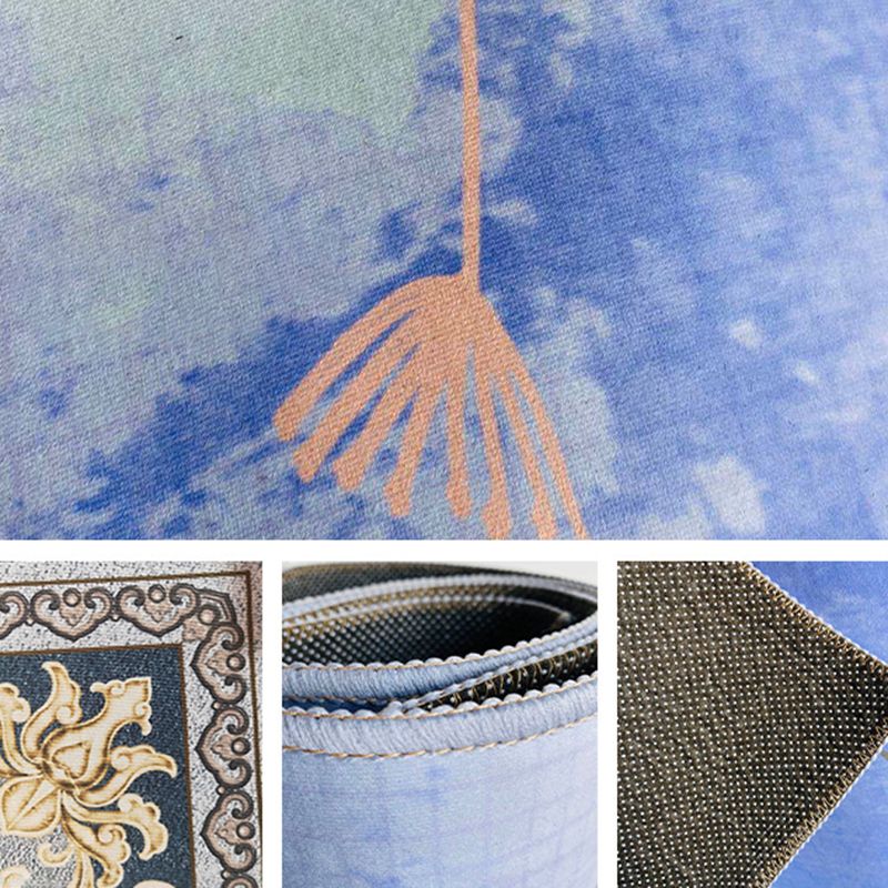 Yellow Luxury Rug Polyester Graphic Area Rug Stain Resistant Rug for Drawing Room