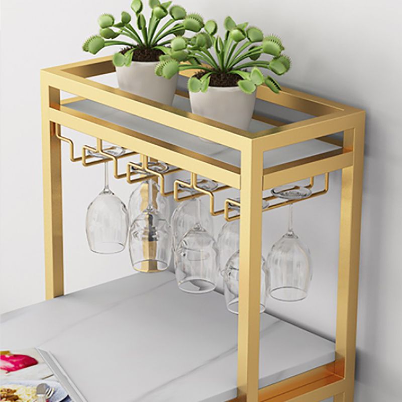 Table à manger à barre de pierre blanc glamour Double table bistrot piédestal avec casier à vin