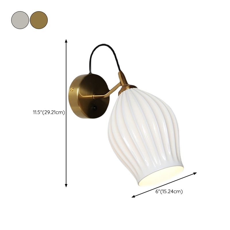 Modern Single Chrome/Golden Wall Mounted Sconce Shaded Wall Light
