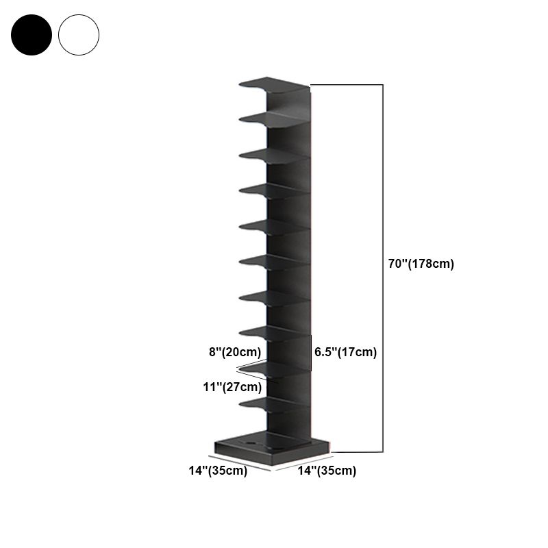 White and Black Corner Bookshelf Closed Back Contemporary Iron Bookshelf