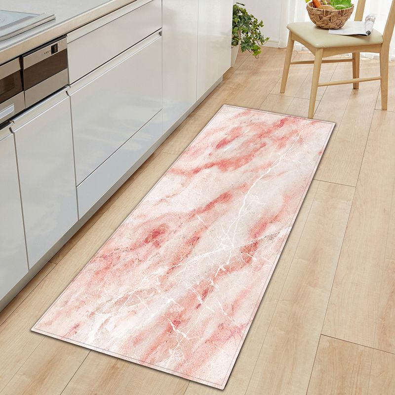 Industrial Marble Print Rug Polyester Indoor Carpet Non-Slip Backing Area Rug for Home Decoration