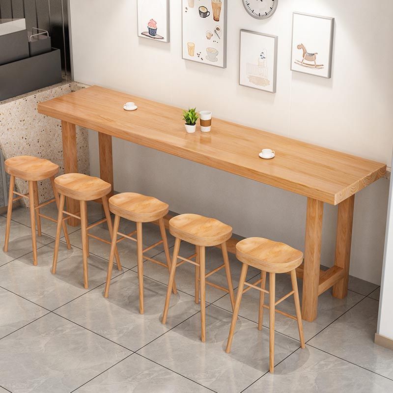 Rectangular Bar Table Set 1/6/11 Pcs Solid Wood Bar Table and Stools