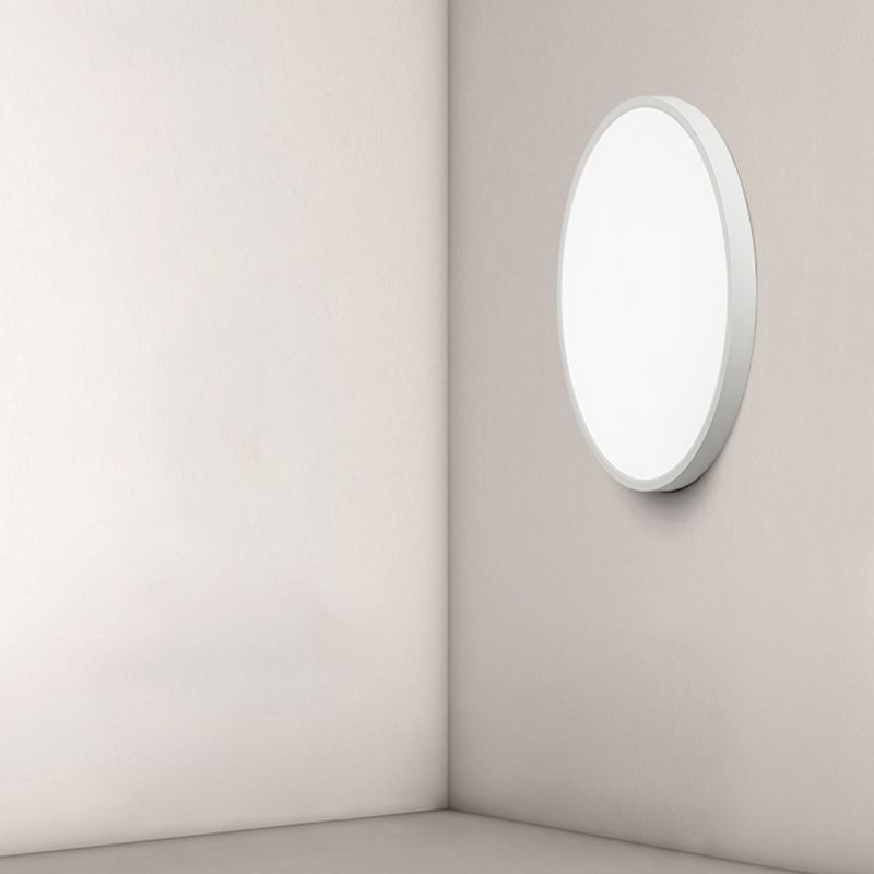 White Ceiling Light Fixture Simple Round LED Flush Mount for Bedroom