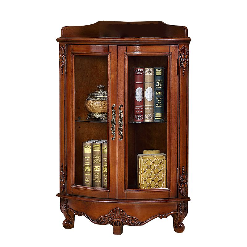 Mid-Century Modern Cabinet with Doors and Cabriole Legs in Solid Wood