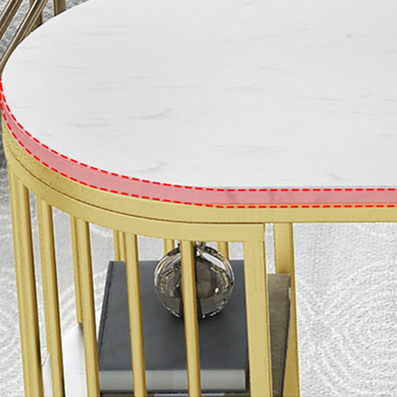 White and Gold Pub Table Set 1/2/3 Pieces Modern Indoor Table and Stools