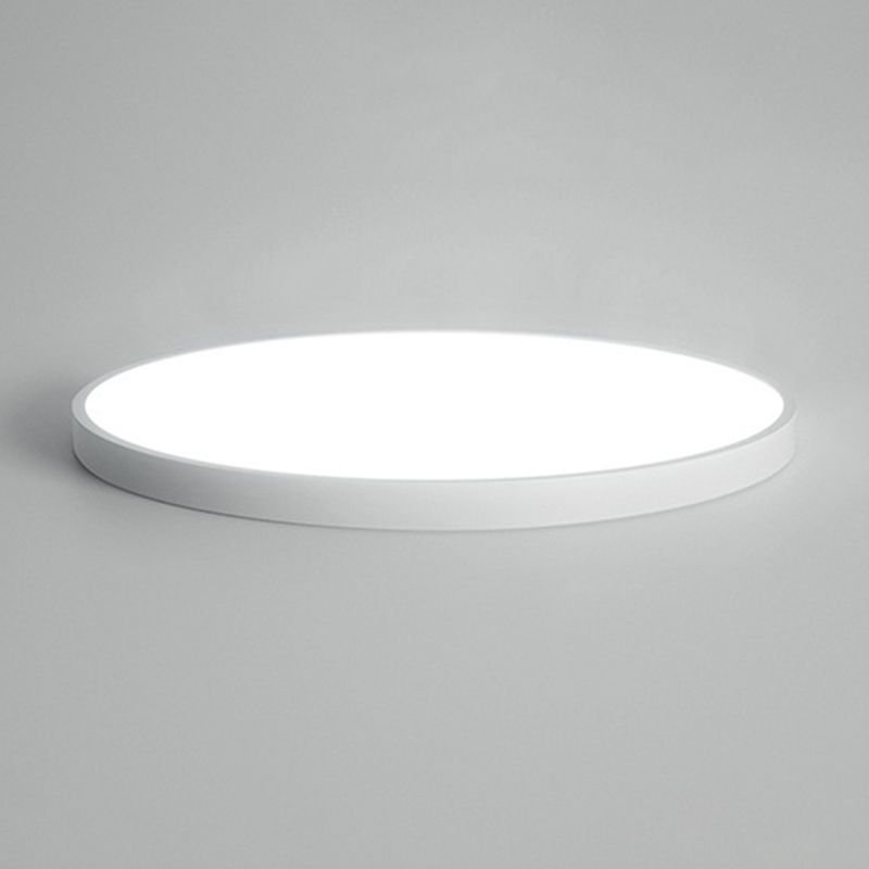 Single White Modernism Flush Mount Lighting LED Round Ceiling Light for Foyer