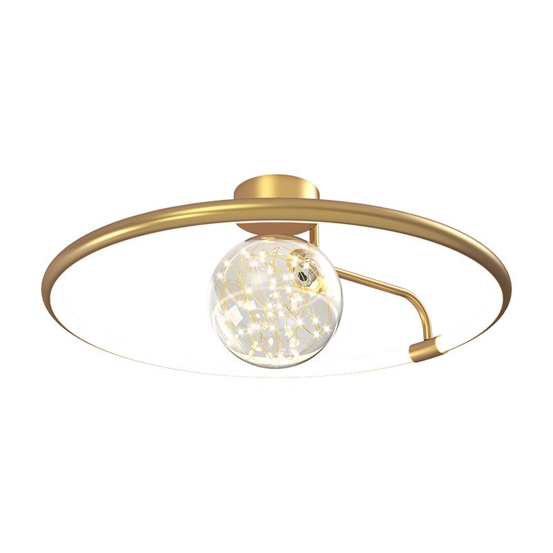 Hedendaags aluminium 1-licht LED-spoelmontagecirkel plafond gemonteerd licht voor slaapkamer