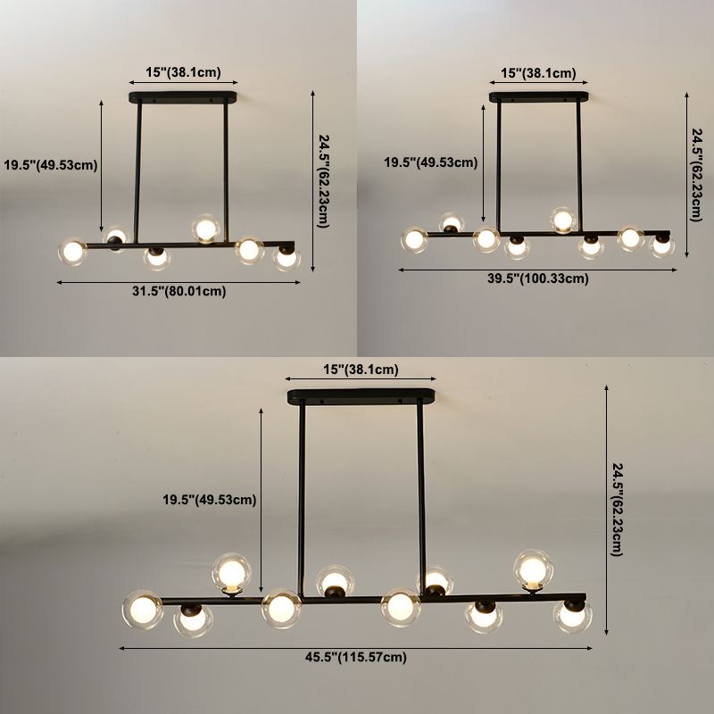 Contemporary Island Light Sphere Glass Island Chandelier Lights for Kitchen