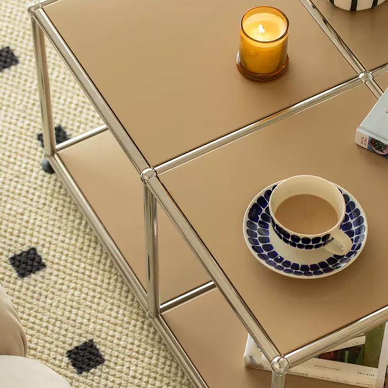 Contemporary Style Coffee Cocktail Table Metal 4 Legs Coffee Table