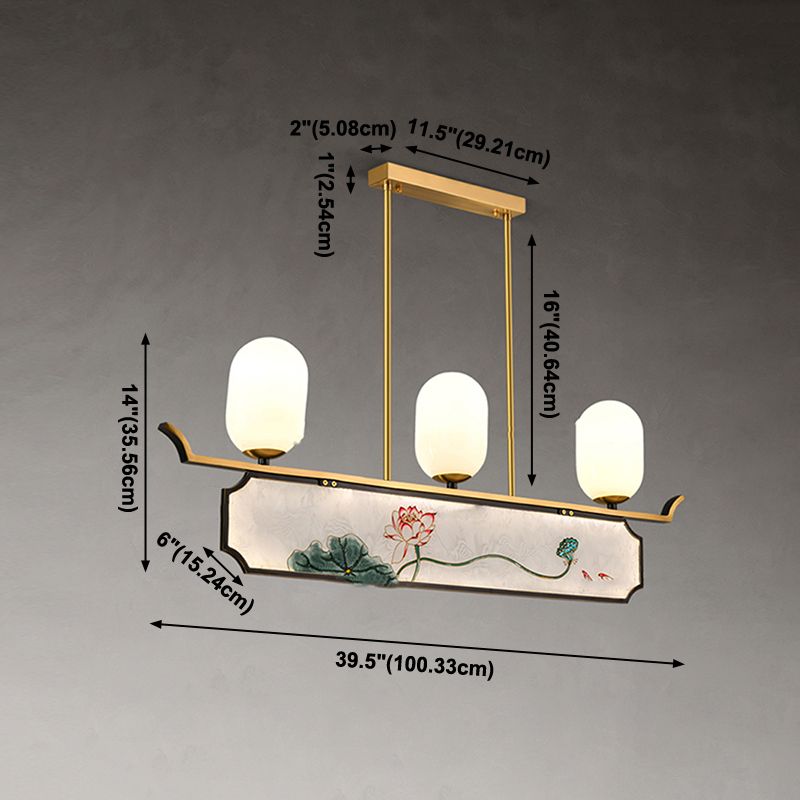 Accesorios de iluminación de la isla de cilindro modernos iluminación de vidrio