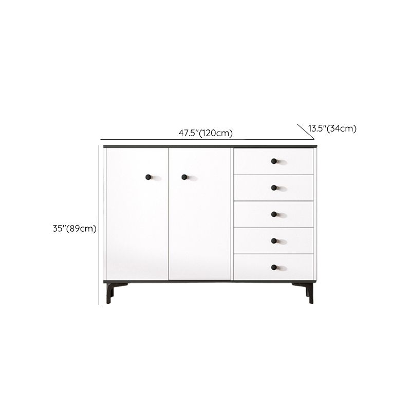 Glam Solid Wood Storage Chest Bedroom Chest in White with Drawers