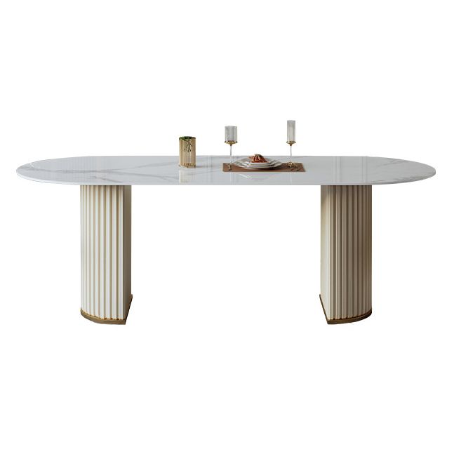 Table de salle à manger ovale de luxe traditionnelle
