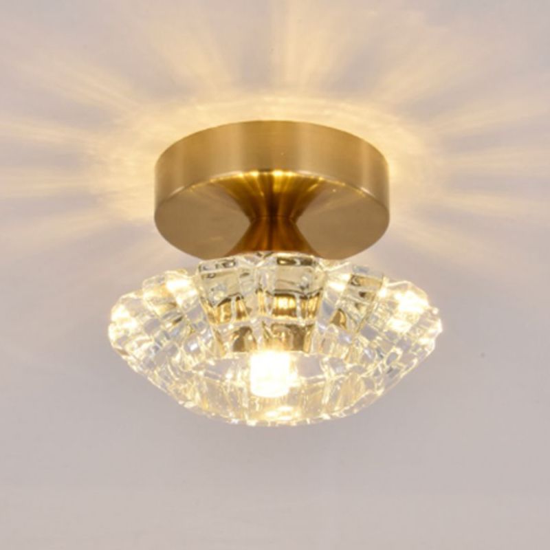 Modern Ceiling Lamp Geometric Flush Mount Light Fixture with Glass Shade for Bedroom