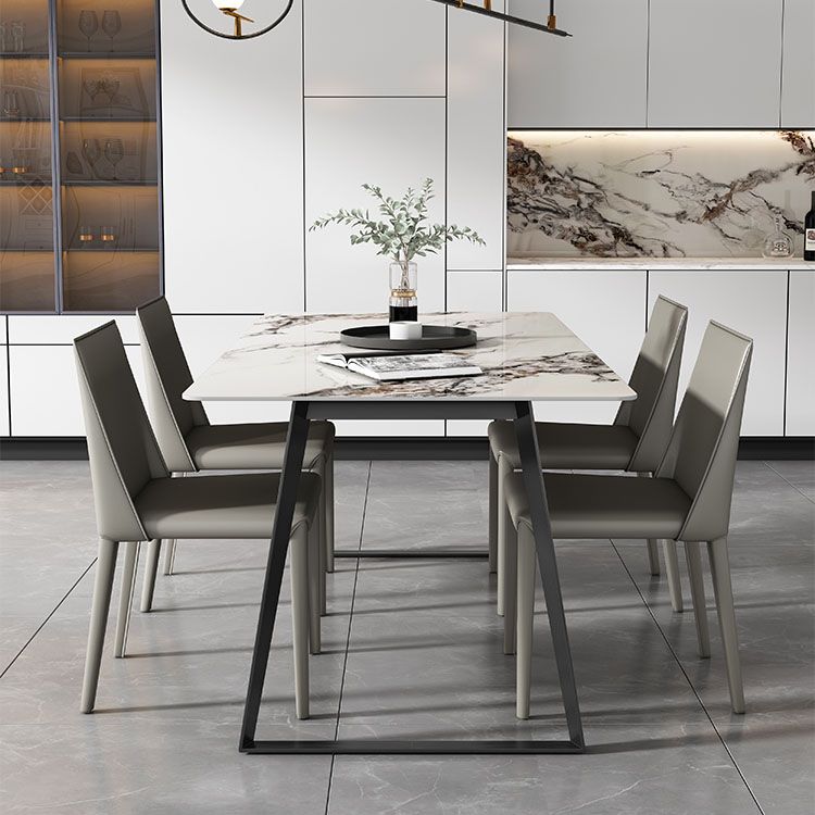 Modern 1/4/5/7 Pieces Dinette Set with Sintered Stone Top Rectangle Dining Table Set