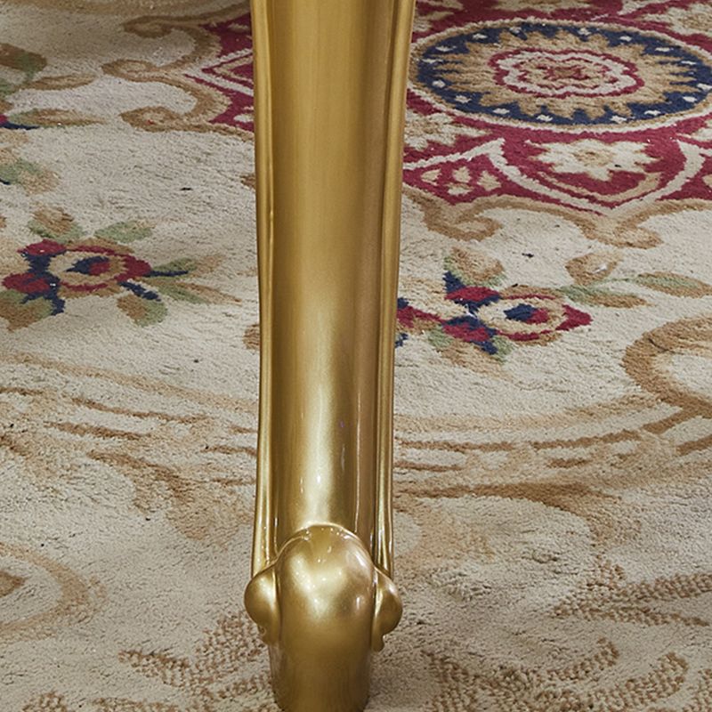 Marble Top Dining Table Rectangle Dining Table with 4 Wood Legs