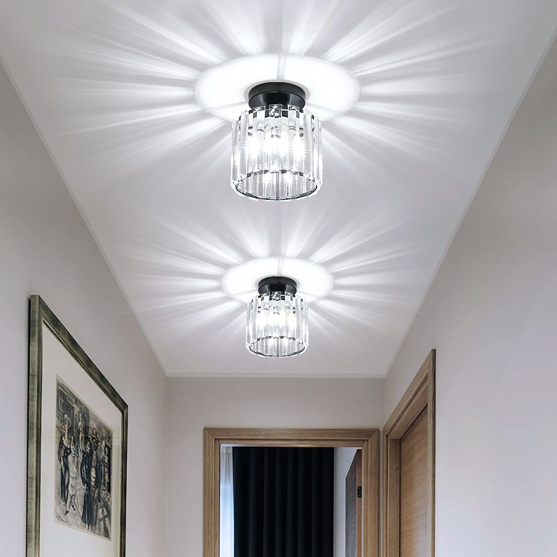 Geometric Flush Ceiling Light Contemporary Crystal Prism LED Flush Mount Lighting Fixture