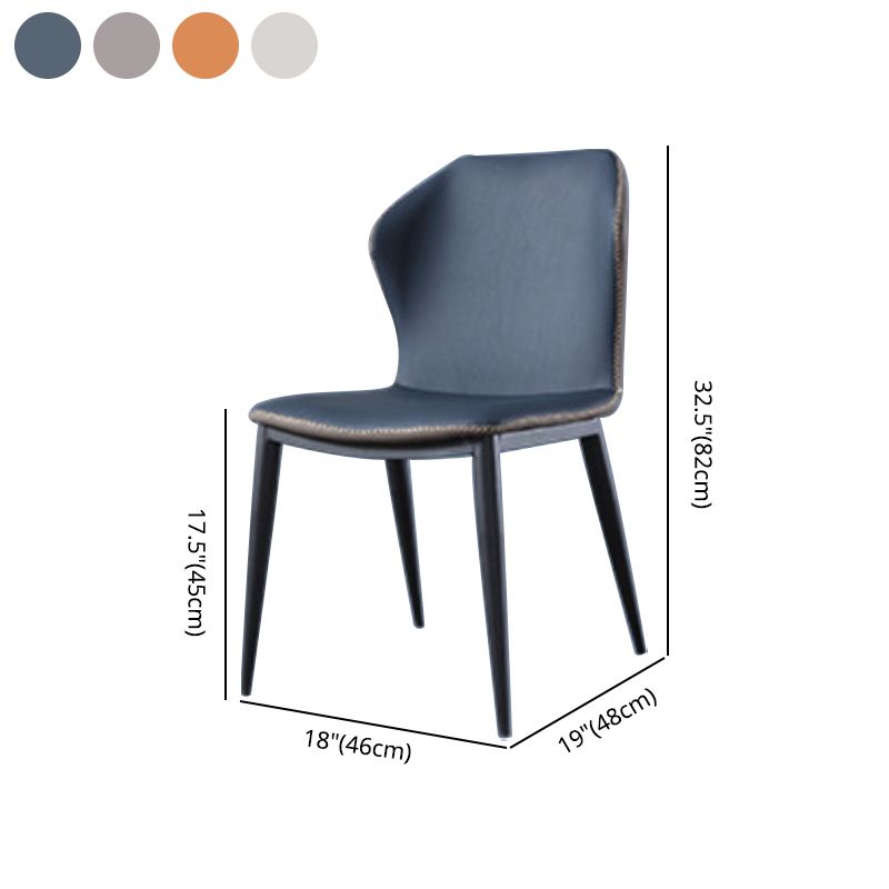 Sillas de comedor con respaldo de estilo industrial, sillas auxiliares de comedor de cuero para cocina (juego de 2)