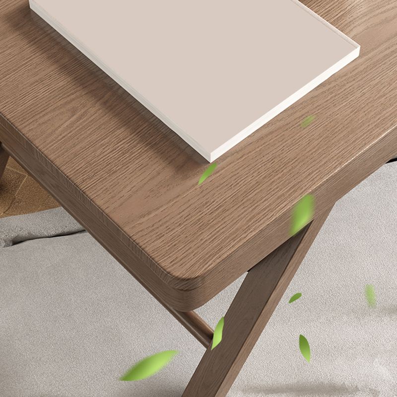 Traditional Rubber Wood Sofa Side Accent Table with 4 Legs for Bedroom