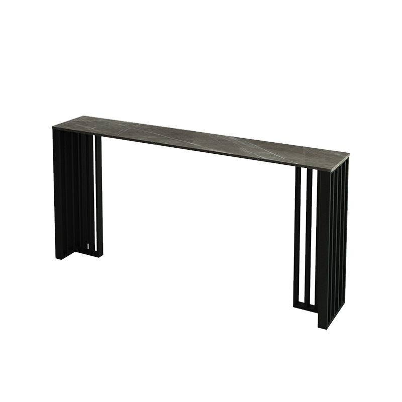 Modern Rectangle Bar Dining Table Indoor Bar Height Table with Iron Base 42-Inch Top