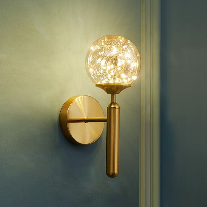 Lumière murale de forme sphérique Métal de style métal à 1 lumière Lumière