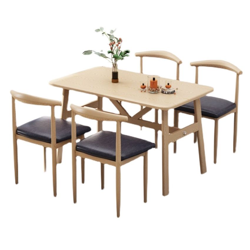 Contemporary Wood Rectangle Shape Dining Furniture 4 Legs Table Formal for Dining Room
