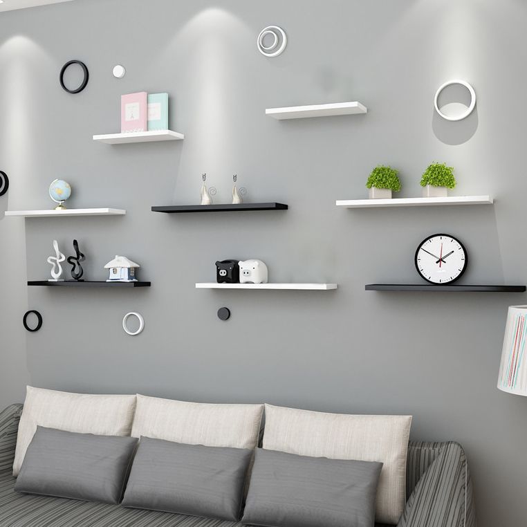 Modern Manufactured Wood Floating Bookcase 5.5" Wide Bookshelf