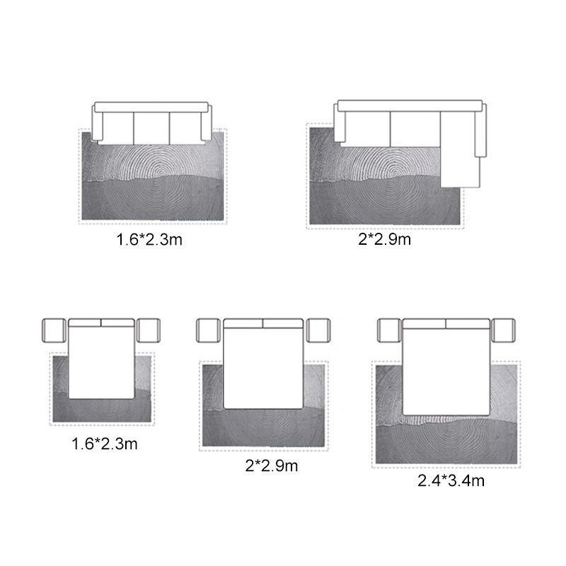 Grey Modern Area Rug Geometric Print Polyester Area Carpet Stain Resistant Rug for Home Decor