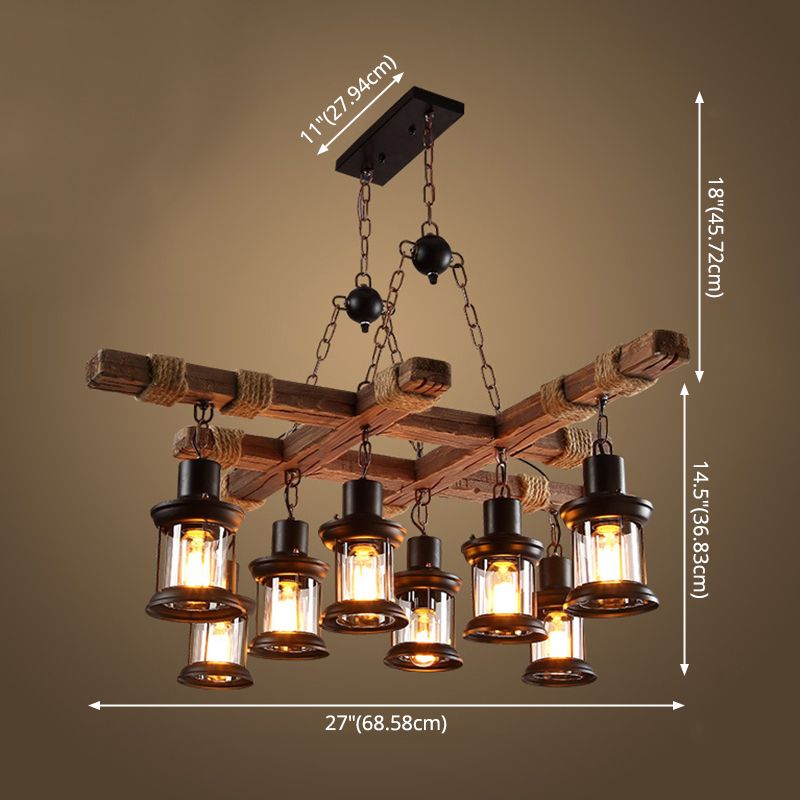 Plafond en bois de bronze antique Pendant les lumières suspendues de style industriel pour salle à manger