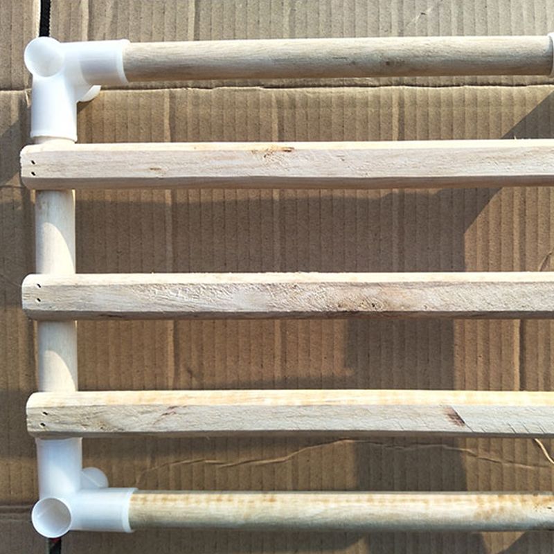 Contemporary Style Bookshelf Open Back Solid Wood in Natural Book Shelf