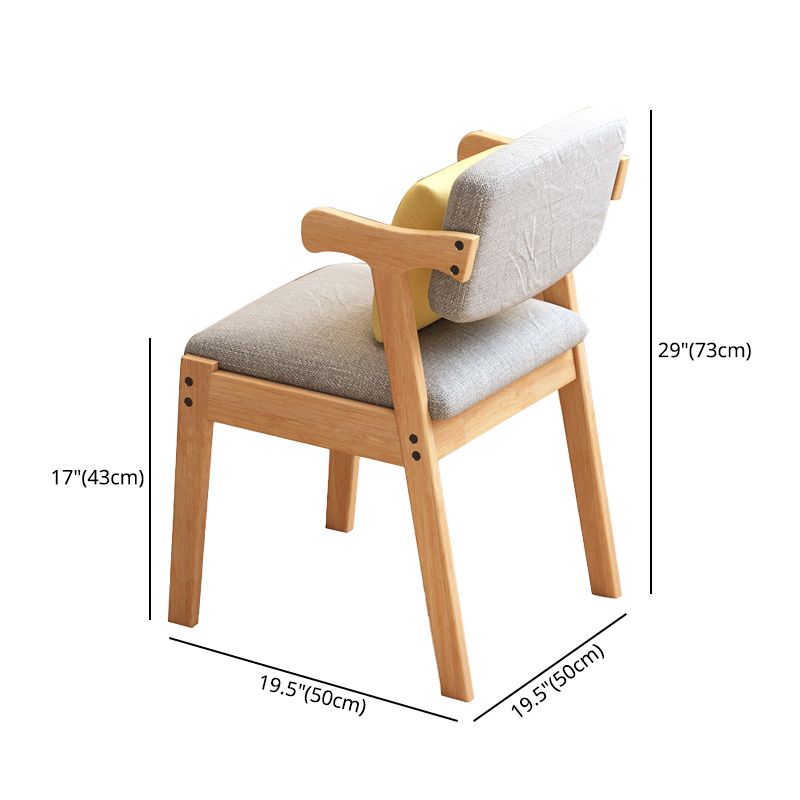 Glam Style Rubberwood Chairs Open Back Arm Dining Room Kitchen Chair Set