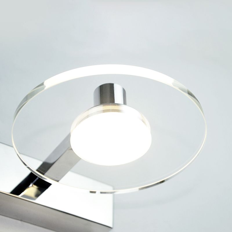 Modern Style Round LED Wall Lamp Crystal 1 Light Mirror Wall Lighting Ideas
